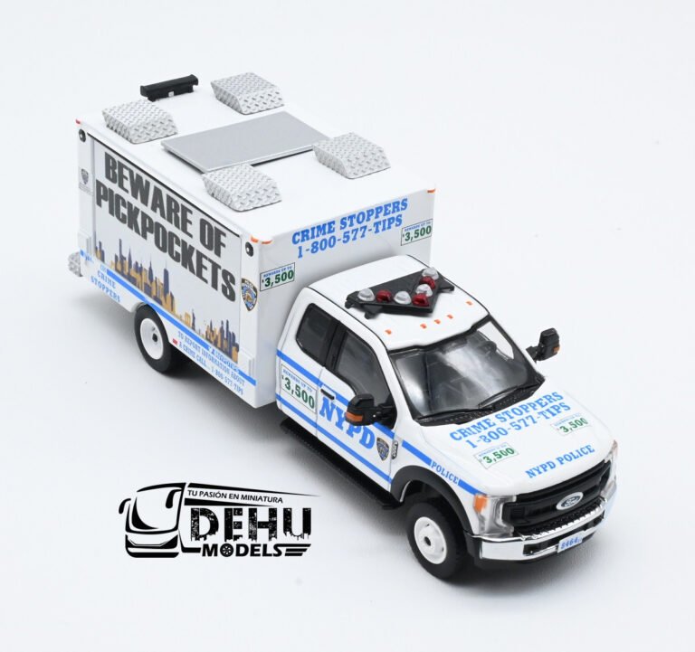 CBP-138 Ford F550 Super Duty New York City Department NYPD Beware Of Pickpockets de panel con luz, Blanco - Azul (9)