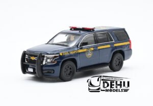 Camioneta a Escala 1/64 Chevrolet Tahoe New York State Police Azul-Amarillo, CBP-146 596 Model