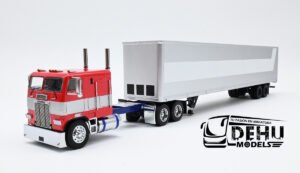 Tráiler a Escala 1/64 Peterbilt 352 COE Con Remolque Caja Seca Optimus Prime Transformers Rojo-Azul-Gris, CBP-PET 596 Model